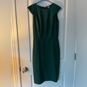 J.crew emerald green work dress cap sleeves